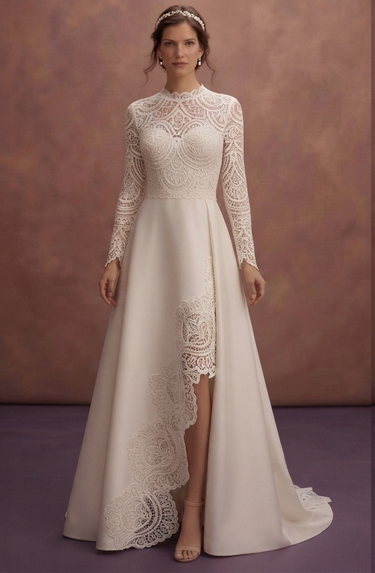 Guipure Lace Wedding Dresses with Elegant Patterns