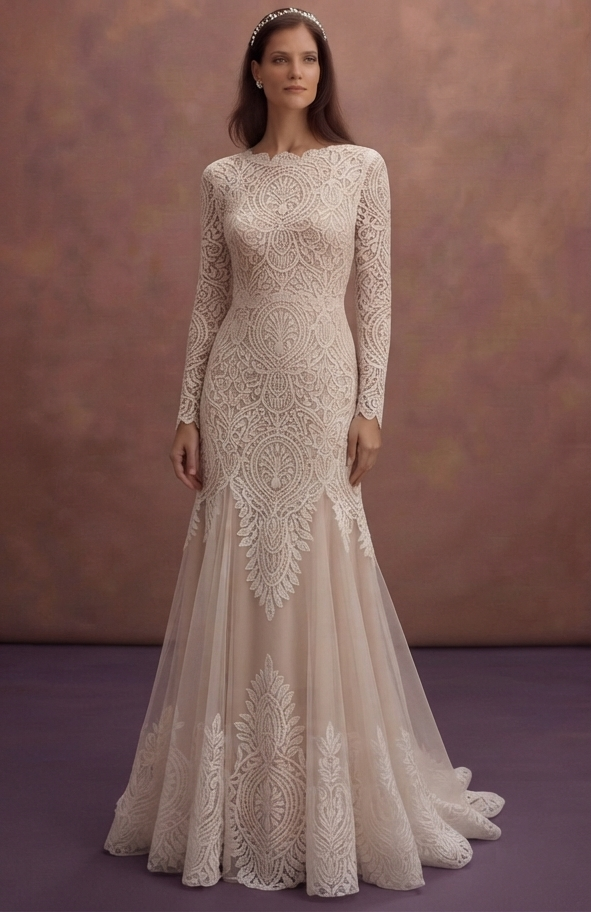 Guipure Lace Wedding Dresses with Sophisticated Patterns