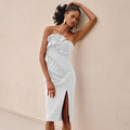 2022 Summer Women One Shoulder Sexy Ruffles Bodycon Mini Dress Bandage Rayon Celebrate Birthday Party Dress Vestido