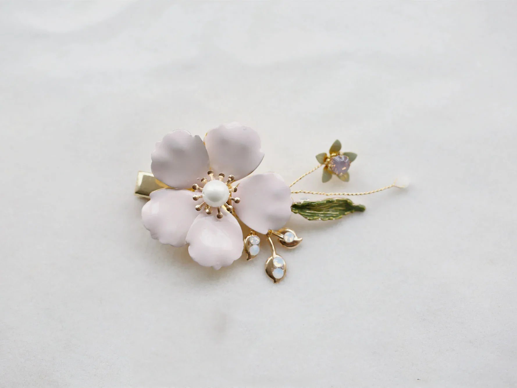 Bridal Jewelry Pink Flower Hairpins Crystal Hair Clips Pins Headpieces For Brides Women Girl Headdress Wedding Accessories b