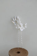 Porcelain Flower Hair Pins Clips Opal Head Pieces Gold Silver Color Hairpins For Brides Women Bridal Jewelry Wedding Accessories silver color