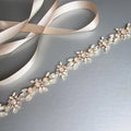 Opal Crystal Wedding Belts Sash Rose Gold Silver Color Bridal White Ivory Champagne Ribbon Party Dress Jewelry Bride Accessories
