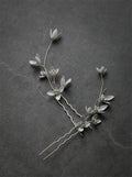 Rhinestones Crystal Hair Pin Clip White Flower Head Piece Women Brides Bridesmaids Hairpins Wedding Accessories Bridal Jewelry