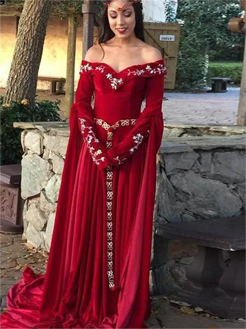 Velvet Karakou Algerian Evening Dress Appliques Lace Prom Party Gowns Long Sleeves Formal Women Dresses