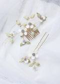 Opal Crystal Hairpins Flower Leaf Headpieces Headdress Brides Women Hair Combs Pins Clips Wedding Jewelry Bridal Accessories