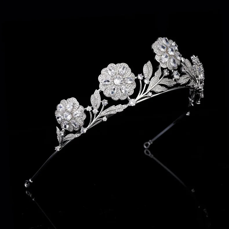 Zircon Zirconia Tiaras and Crowns CZ Princess Queen Diadem Brides Party Dress Headbands Bridal Jewelry Wedding Hair Accessories