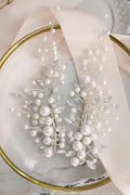 Bridal Jewelry Crystal Rhinestones Opal Hair Clips Pins Pearls Hairpins Brides Bridesmaids Head Pieces Women Wedding Accessories d silver color