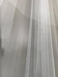 2 Layer Soft Tulle Wedding Veil with Crystal Chapel Length Bridal Veil Metal Comb