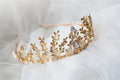 Bridal Hair Jewelry Gold Color Tiaras Flower Crowns Zircon Prom Pageant Headbands Headpiece For Brides Women Wedding Accessories
