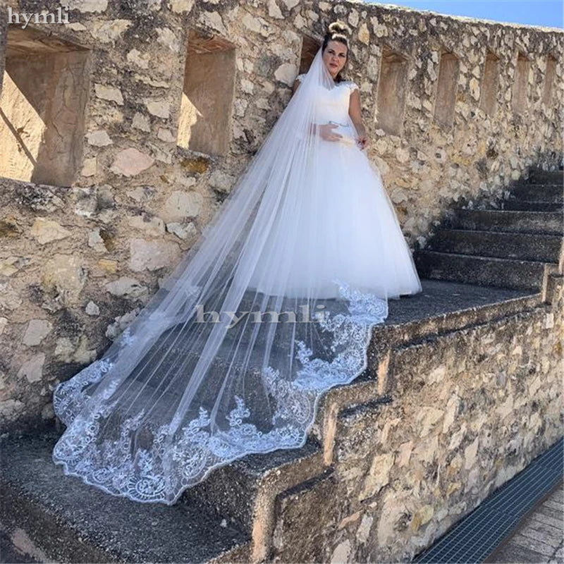 Long Veil One Layer Lace with Sparkling Sequins Bridal Veil Tulle Wedding Veil in White , Off-White , Ivory ,Black