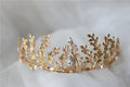 Bridal Hair Jewelry Gold Color Tiaras Flower Crowns Zircon Prom Pageant Headbands Headpiece For Brides Women Wedding Accessories