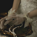 Lace Short Bridal Gloves bowknot Wristband Wedding Glove For Women Girl Party Evening Dress Jewelry Bride Accessories