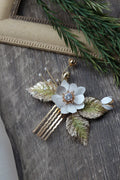 Wedding Accessories Vintage Hairpins Flower Leaf Head Pieces Headdress Crystal Hair Combs Pins For Brides Women Bridal Jewelry