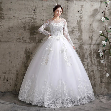 Wedding Dress New Birde Long Sleeve Ball Gown Luxury Lace Wedding Dresses Vestido De Noiva Robe De Mariee Plus Size