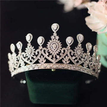 Pageant Prom Tiaras and Crowns Zirconia Crystal Diadem For Bride Headband Headpieces Wedding Accessories Bridal Hair Jewelry Default Title