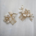 Gold Color Flower Hair Clip Comb Crystal Rhinestones Head Piece Hairpin For Brides Women Bridal Jewelry Wedding Accessories b