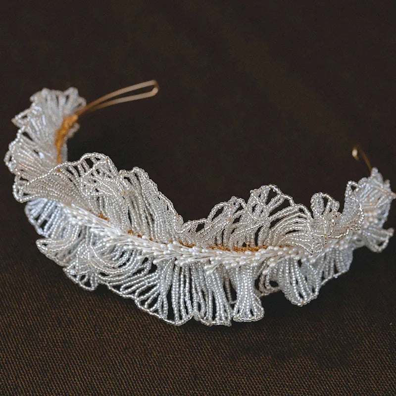 Handmade Vintage Headpiece Headdress Women Headbands Hairbands For Brides Headwear Crown Wedding Hair Accessories Bridal Jewelry