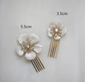 Gold Color Flower Hair Clip Comb Crystal Rhinestones Head Piece Hairpin For Brides Women Bridal Jewelry Wedding Accessories a