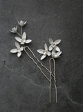 Rhinestones Crystal Hair Pin Clip White Flower Head Piece Women Brides Bridesmaids Hairpins Wedding Accessories Bridal Jewelry