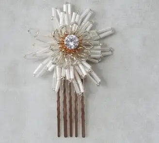 Flower Floral Headpieces Rhinestones Crystal Hair Clips Combs For Women Girl Brides Hairpins Wedding Accessories Bridal Jewelry c