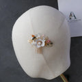 White Flower Hairpins Gold Color Headpieces Hair Combs Clips Pins For Brides Women Headdress Wedding Accessories Bridal Jewelry a