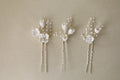 Bridal Jewelry Porcelain Flower Hairpins Silver Color Hair Pin Clip For Brides Bridesmaids Women Head Pieces Wedding Accessories