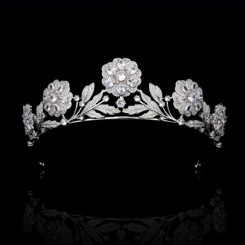 Zircon Zirconia Tiaras and Crowns CZ Princess Queen Diadem Brides Party Dress Headbands Bridal Jewelry Wedding Hair Accessories Default Title
