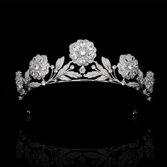Zircon Zirconia Tiaras and Crowns CZ Princess Queen Diadem Brides Party Dress Headbands Bridal Jewelry Wedding Hair Accessories Default Title
