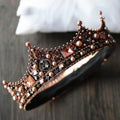 Vintage Crystal Round Baroque Tiaras and Crowns For Women Men King Queen Royal Party Bridal Wedding Head Jewelry Accessories