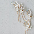 Porcelain Flower Hair Pins Clips Opal Head Pieces Gold Silver Color Hairpins For Brides Women Bridal Jewelry Wedding Accessories