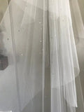 2 Layer Soft Tulle Wedding Veil with Crystal Chapel Length Bridal Veil Metal Comb