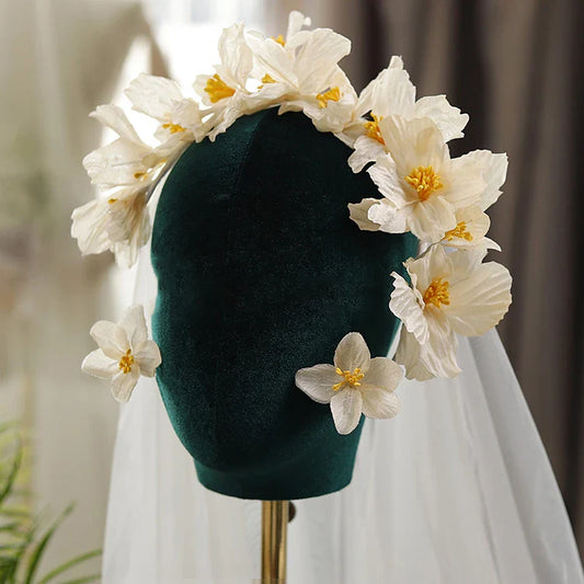 Bridal Hair Jewelry Flower Headbands Hairbands Handmade Headpieces Headwear For Brides Girl Headdress Brides Wedding Accessories