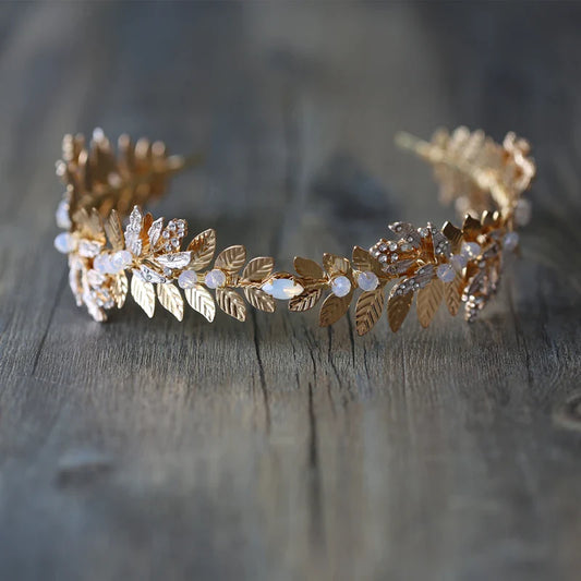 Wedding Hair Accessories Baroque Vintage Headbands Hairbands Leaf Opal Crystal Headpieces Headwear Brides Crowns Bridal Jewelry