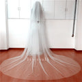 2 Layer Soft Tulle Wedding Veil Cut Edge Long Bridal Blusher Veil in White ,Off White , Ivory , Champagne Champagne