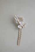 Porcelain Flower Hair Pins Clips Opal Head Pieces Gold Silver Color Hairpins For Brides Women Bridal Jewelry Wedding Accessories gold color