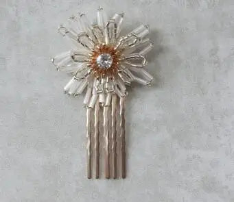 Flower Floral Headpieces Rhinestones Crystal Hair Clips Combs For Women Girl Brides Hairpins Wedding Accessories Bridal Jewelry b