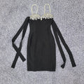 Women's Summer Style Ladies HL Bandage Dress Strap Fashion Sexy Bodycon Mini Dress Evening Party Dress Vestido black