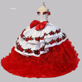 Mexican Blue Quinceanera Dress Charro Off The Shoulder Ball Gown Sweet 16 Birthday Organza Ruffles Corset Pageant Customized