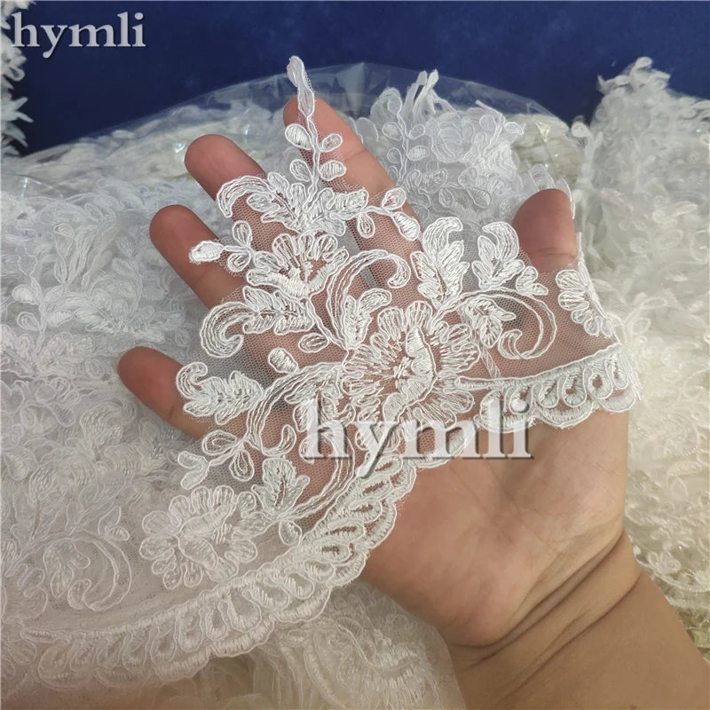New 1 Layer Cathedral Length Lace Bridal Veil with Metal Comb
