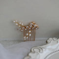 Bridal Jewelry Leaf Hair Comb Pin Clip Pearl Zirconia Head Pieces For Brides Bridesmaids Hairpins Headdress Wedding Accessories a1