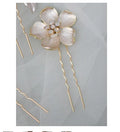 Flower Hair Pin Clip Vintage Head Pieces For Bride Bridesmaids Women Gold Color Hairpins Bridal Jewelry Wedding Accessories c