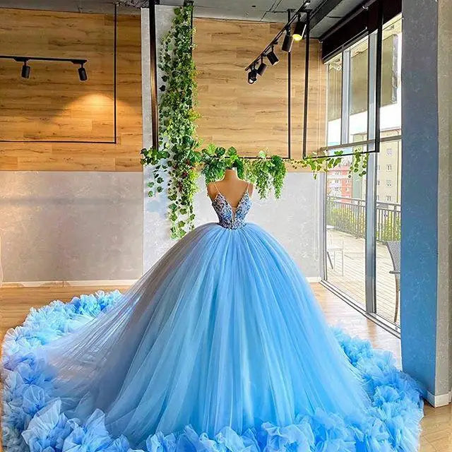 Customized Tulle Ruffles Party Evening Dresses 2025 Purple Navy Blue Formal Prom Dress Gown Women Plus Size robe de soiree Blue