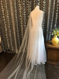Tulle Cape Veil, 200cm, 250cm, 300cm, 350cm, 400cm, 500cm, Long in White, Off White, Ivory, Black, Champagne