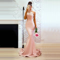 customized Sexy Backless Mermaid Evening Dresses Halter Lace Formal Party Dress 2025 Elegant Evening Gown Long robe de soiree Same color picture