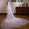 2 Layer Cut Edge Wedding Veil Cover Face Veil Bridal Accessories Blusher Veil In White ,Ivory