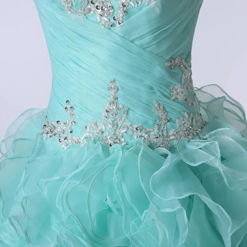 Sweet 16 Ball Gowns Quinceanera Dresses 2021 Sweetheart Floor-Length V
