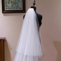 2 Layer Cut Edge Wedding Veil Cover Face Veil Bridal Accessories Blusher Veil In White ,Ivory