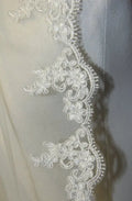 1 Layer Fingertip Bridal Veil Lace Edge Wedding Accessories in White ,Ivory ,Off-white
