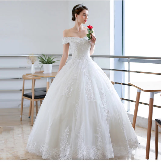 New Vintage Lace Wedding Dress Off The Shoulder Simple Prinecess Wedding Gowns Custom-made Plus Size Vestido De Noiva