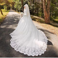 Muslim Wedding Dresses Long Sleeve Vestido De Noiva Robe De Mariage Luxury Long Trail Lace Bridal Dress Wedding Gown customized